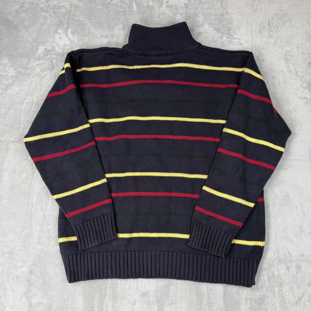 Paul & Shark Yachting Striped Quarter Zip Knit Heavy Sweater Size 52 Italy VTG - Picture 3 of 8
